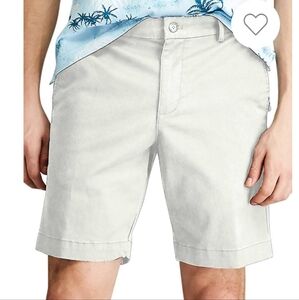 Chaps Cream Flat Front Shorts Tailored Fit